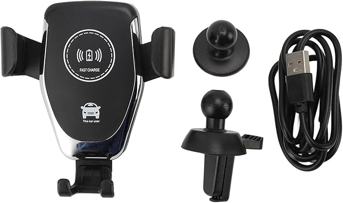 Alomejor Alomejor Car Wireless Charger Automatic Phone Holder 360 Degree Rotatable for Vent 15W Fast Charging Black for Most Cars