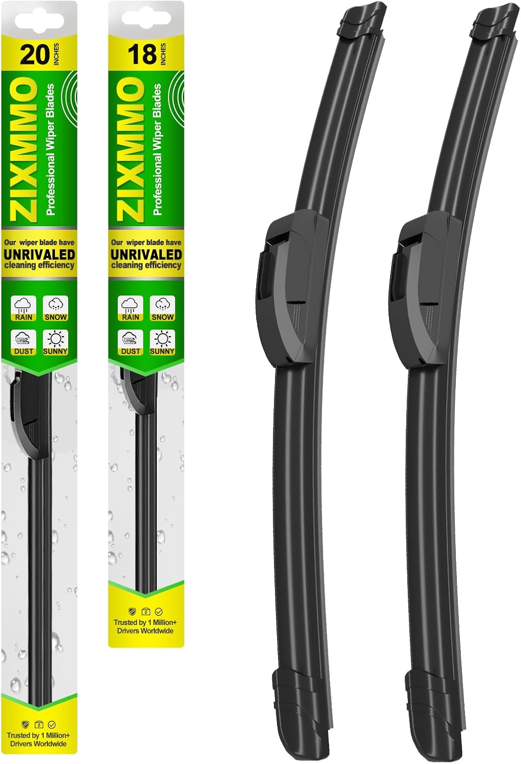 QUALITY 20in + 18in Premium All-Season Windshield Wiper Blades for Original Equipment Replacement(Set of 2)