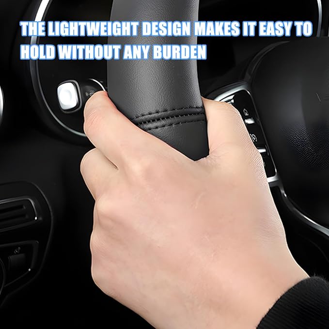 Car Steering Wheel Cover, 15 Inch Leather Anti-Slip Breathable Vehicle Steering Wheel Protector, Automotive Interior Protection Accessories, Universal for SUV Sedan Truck (Black/Red)