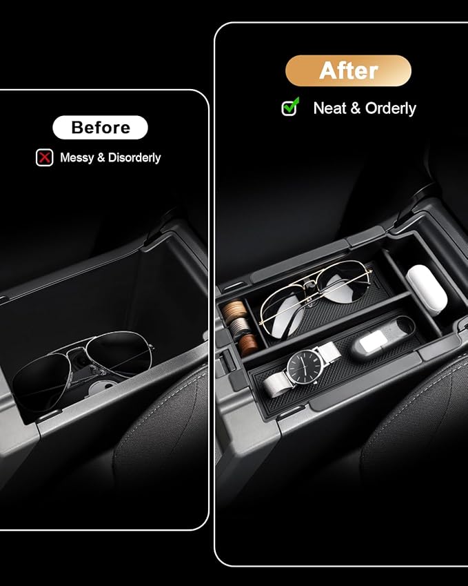 Center Console Organizer For 2024-2026 Subaru Crosstrek/2024-2026 Impreza - Double Layer Armrest Box Organizer For 2024-2026 Crosstrek/2026 Crosstrek Hybrid & 2024-2026 Impreza Accessories - ABS Tray