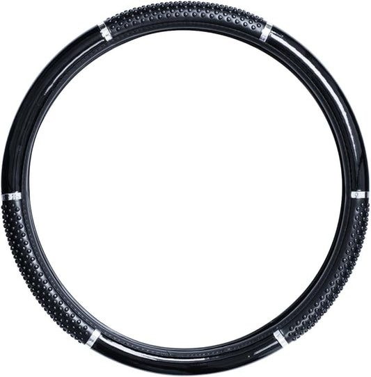 GG Grand General 54043 18 Inches Steering Wheel Cover Black with Black Hand Grips