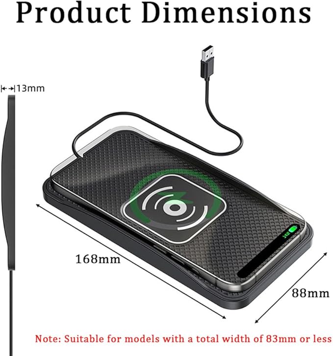 Wireless Car Charger Pad for Nissan Armada Ariya Juke Kicks Murano Pathfinder Rogue Xterra 2000-2026, Type-C/USB 20W Car Wireless Charger Non-Slip Phone Charging Pad Car Accessories