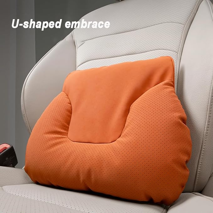 Car Neck Pillow Set for BMW M5 Touring 2025, Leather Car Headrest Lumbar Support Waist Backrest Head Support Cushion,Brown