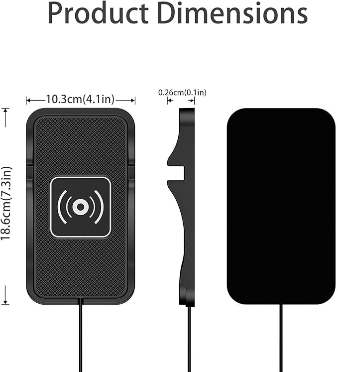 Wireless Car Charger for Honda Ridgeline 2006-2014 2017-2026, Charging Station 2-in-1, Wireless Charging Stand Phone, Magnetic Wireless Charger,1M-USB
