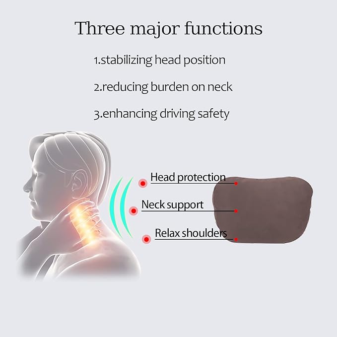 2pcs Car Neck Pillow for headrests,Support Drive Seats Head Cushion Pillows,Superfiber Suede,Plant-Based Polyester,Thickness & Height Adjustable,11.8x7.5,Inner Liner fillable(Bright Red)