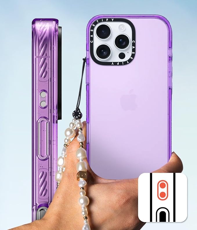 CASETiFY Impact iPhone 15 Pro Max Case [4X Military Grade Drop Tested / 8.2ft Drop Protection/Compatible with Magsafe] - Lipstick Kisses - Clear Black