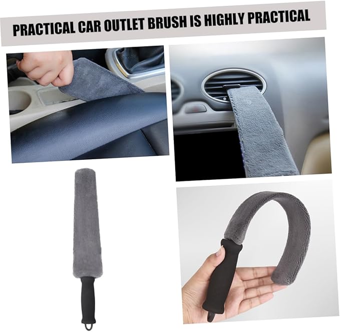 SOLUSTRE 2pcs Cleaning Brush Ergonomic Detail Tool for Vehicle Air Conditioner Outlet Cleaning Lightweight Portable Soft Bristles for Scratch Dust Removal for Home Office Use