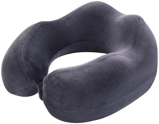 Travel Neck Pillow Sleep Kit - 100% Memory Foam Travel Pillow, Car Airplane Travel Pillow Neck Pillow Nap Lunch Break Student Memory Foam U-Shaped Pillow (Color : Gray)