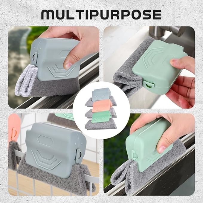 2026 New Magic Window Track Cleaner, 3Pcs Multipurpose Cleaning Brush for Window Grooves, Sliding Door Tracks, Tile Grout Lines, Shutter Slats, Car AC Vents, and Narrow Gaps (Green)