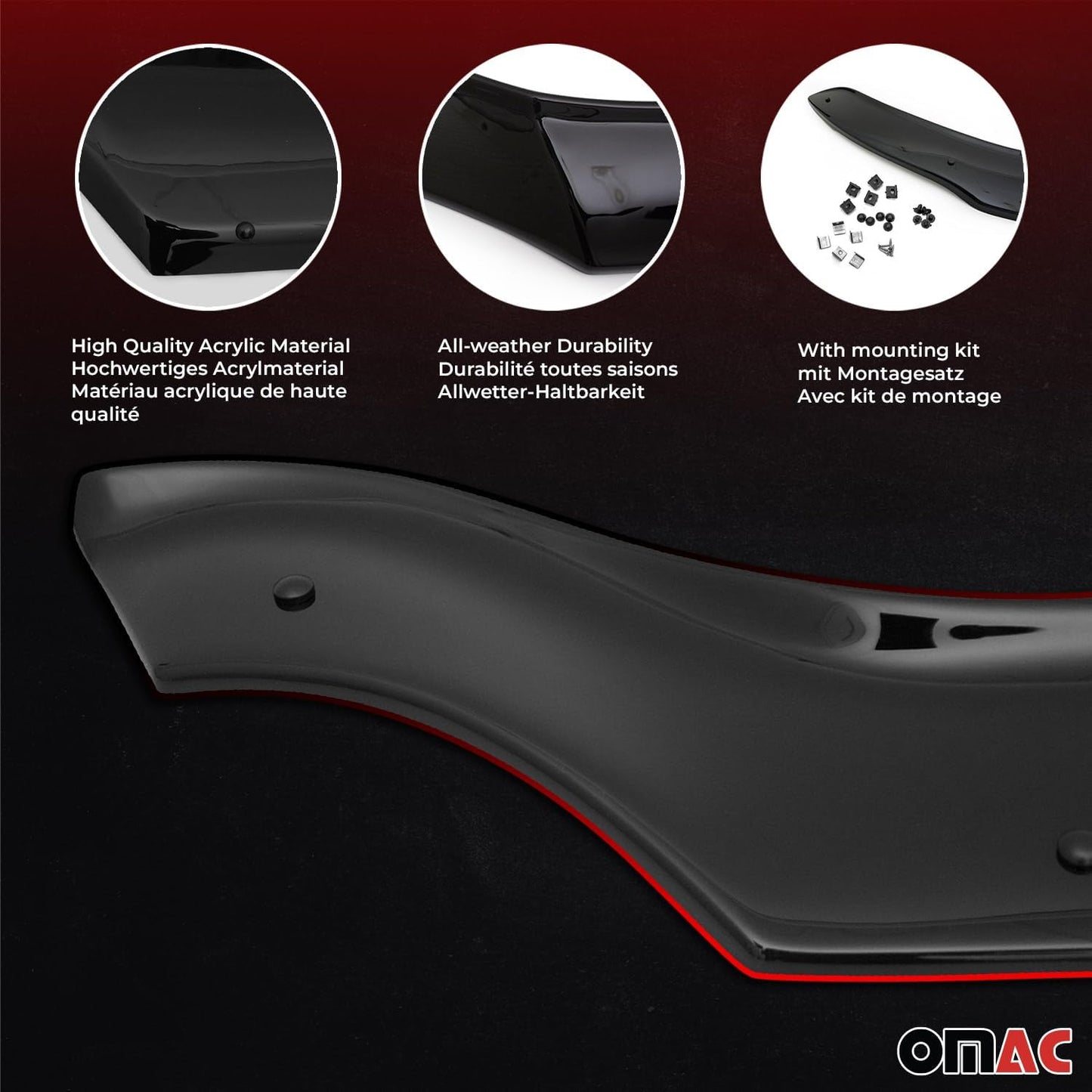 OMAC Front Bug Shield Hood Deflector Guard for Infiniti FX35 2003-2008 Black Smoke