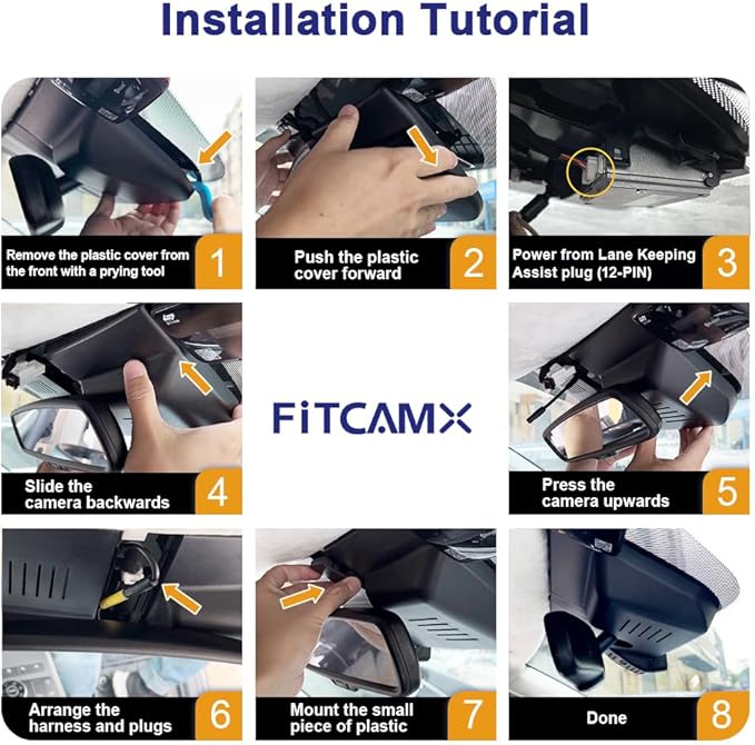 Fitcamx 4K Dash Cam Suitable for Hyundai Elantra 2021-2025 (Part No#AA000) SE SEL Limited N Line Blue Manual, OEM Look, UHD 2160P Video, WiFi & APP, Loop Recording G-Sensor, Plug&Play, 64GB Card