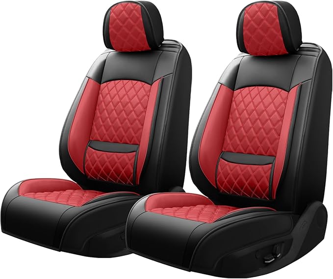 Fit Integra Car Seat Covers for Acura Integra 2023-2026 - Premium Leather, Waterproof, All-Weather, Airbag Compatible, Breathable, Seat Protectors, Only 2 Front seat Covers, Red