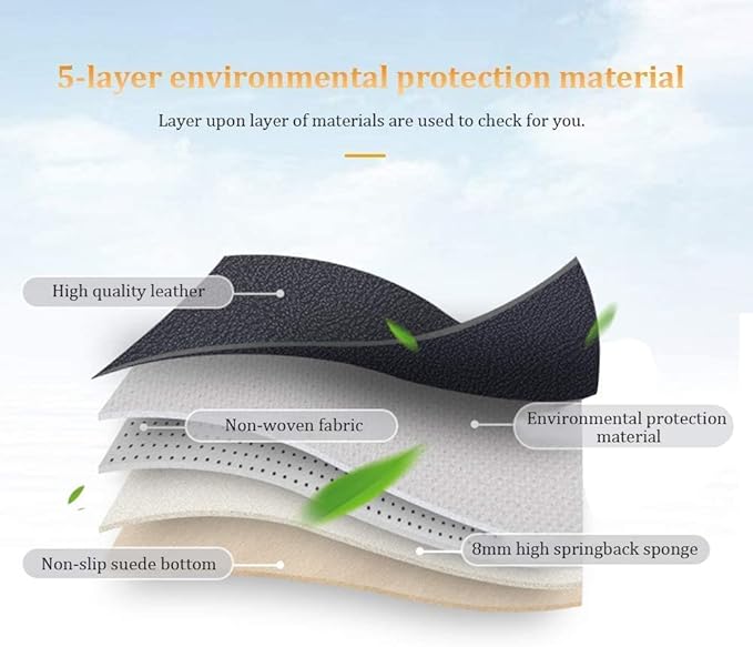 Custom Making Car Floor Mats for 90% Car Model Luxury Leather All Weather Waterproof Anti-Skid Full Coverage Liners (Gray)