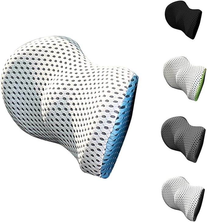 Lumbar Support Pillow for Car Seat, Mesh Office Chair Back Support Cushion, Ergonomic Back Pillows for Carseat,Office Chair,Desk,Wheelchair(Black-White)