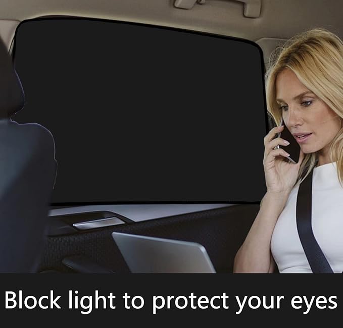 Car Side Window Sun Shades, Window Sunshades Privacy Curtains, 100% Block Light for Breastfeeding, Taking a nap, Changing Clothes, Camping (Back Seat 2pcs)