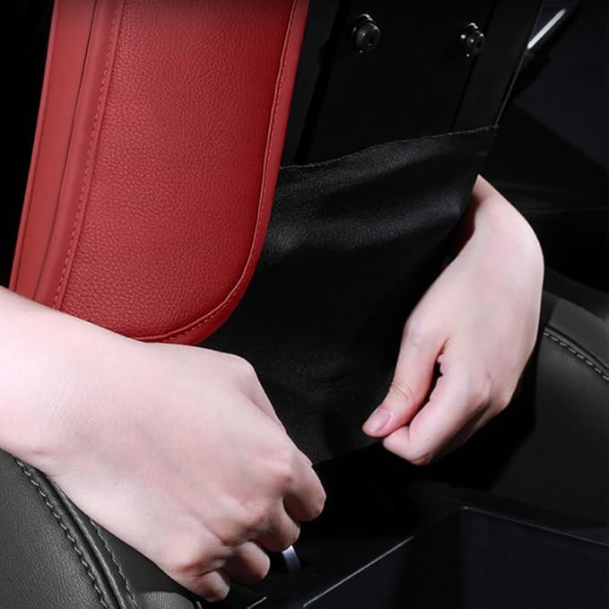 Universal Car Armrest Pad for Mini Countryman R60 F60 One/S/Cooper/JCW 2010-2024 Leather Armrest Box Center Console Cover Pad Waterproof Arm Rest Protector Decor Accessories,Black01