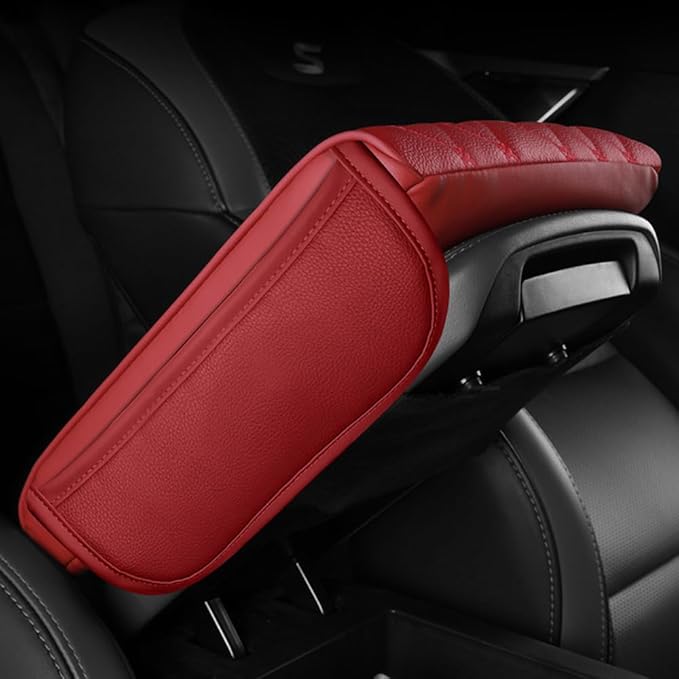 Universal Car Armrest Pad for Mini Countryman R60 F60 One/S/Cooper/JCW 2010-2024 Leather Armrest Box Center Console Cover Pad Waterproof Arm Rest Protector Decor Accessories,Grey01, normal