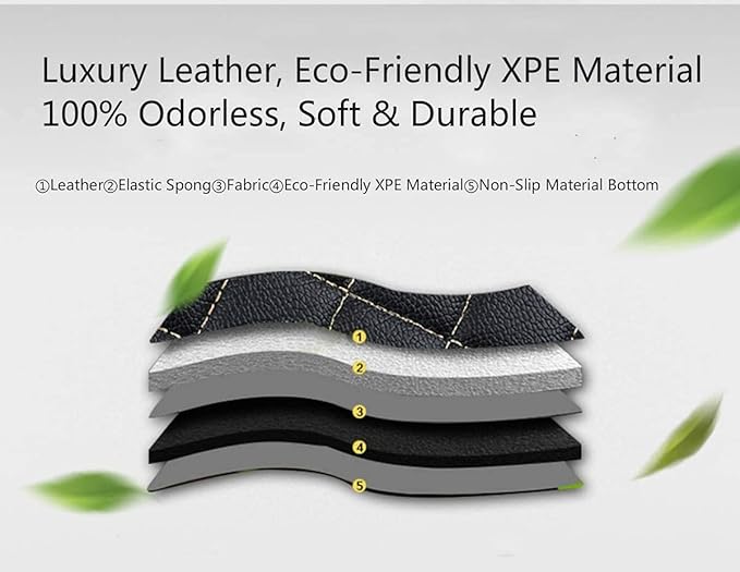 Custom Making Car Floor Mats for 95% Sedan SUV Sports Car Full Coverage Cute Men Women Pads Protection Non-Slip Leather Floor Liners (Red Black 1)