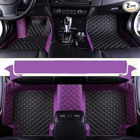 Custom Making Car Floor Mats Compatible with Audi BMW Mercedes-Benz Toyota Lexus Honda Infiniti Nissan Hyundai Kia All Models 2005-2026 (Black Beige and Purple)