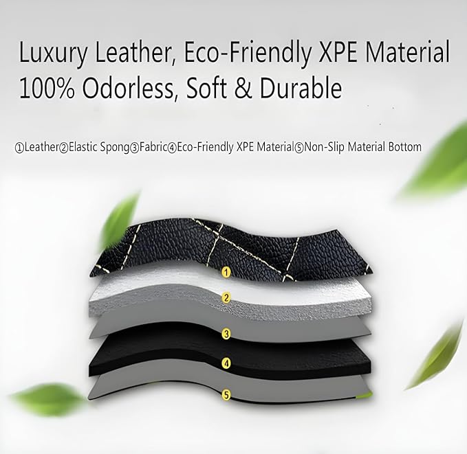Customize Car Floor Mats for 99% Sedan SUV Sports Car All Weather Leather Full Coverage Waterproof Non-Slip Vehicle Lining Pads (All red Stitching)