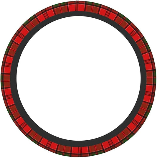 Thickened Elastic Steering Wheel Cover, Grant Scottish Plaid Printed Tartan Ultra, Soft, Breathable, Fit for Cars, SUVs, Trucks, Stylish Comfortable Grip