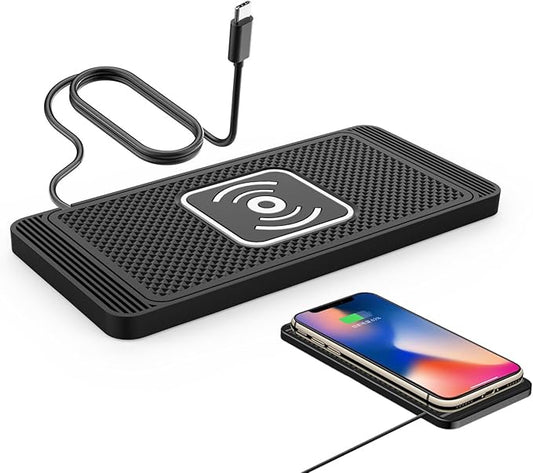 Car Wireless Charger Pad for Ram 2500 (Heavy Duty), Fast 15W Slim Qi Wireless Charging Pad with USB/Type-C Cable Non-Slip Charging Mat for Car,15W-Type-c