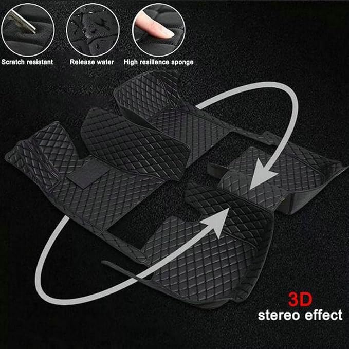 TREGOO All Weather Car Mats Custom Fit Non Slip Floor Mats for 1998-2025 Cars Personalized Leather Protection Pads Suitable for Men Women (Light Brown)