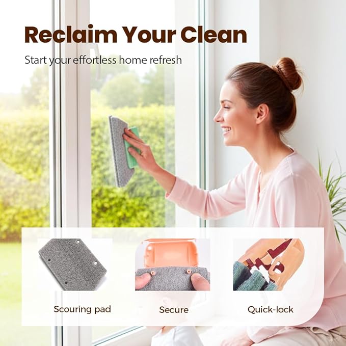 Magic Window Track Cleaner, Window Groove Cleaning Brush Tools Set, Cleaner Brushes for Window lides Gaps Tile Lines Shutter Slats Car Vents & Narrow Gaps (3PC Colorful)