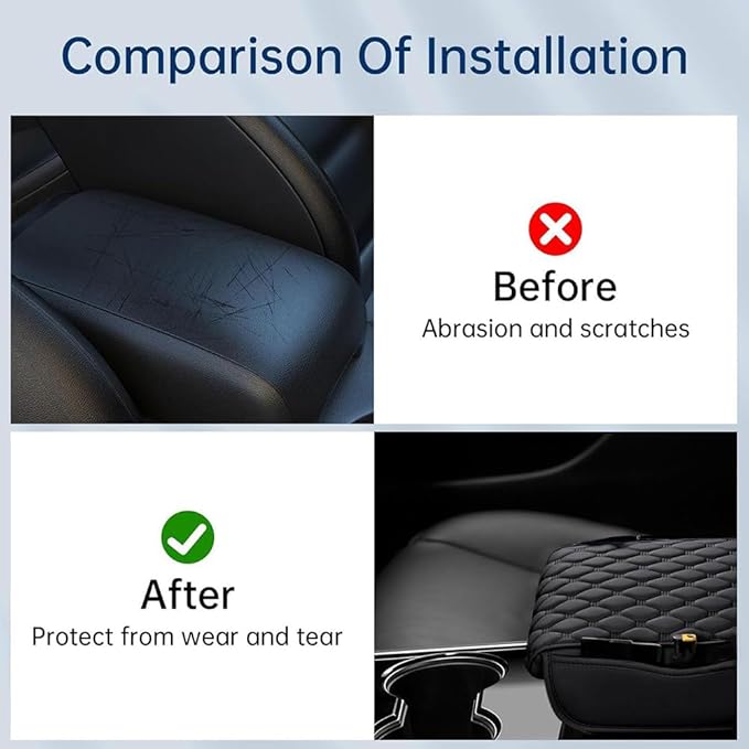 Car Center Console Cover for Acura RDX 2007-2019 2020 2021 2022 2023 2024 2025,Arm Rest Lid Cushion Protector Multifunctional Armrest Cushion Pad Interior Accessories,Black