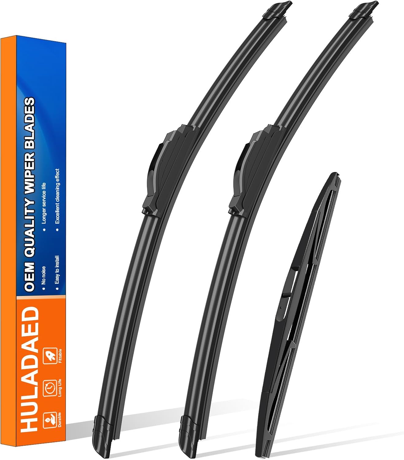 HULADAED® 28''+14''+14'' Windshield Wipers Replacement for Honda Fit 2020-2009,Silicone Front Rear Wiper blades for MY Car-All Weather & Quiet(3 PACK)
