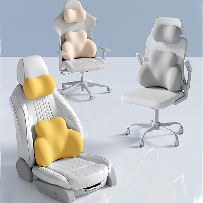 Car Lumbar Support Pillow for Audi A5 S5 All 4 Door Sportback 2017-2020 2021 2022 Memory Foam Back Support Cushion Breathable Car Seat Lumbar Pad Accessories,Beige
