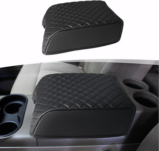Center Console Cover for F150 XL XLT 2004-2014, Ford Expedition 2007-2017, Lincoln Mark LT 2006-2008, PU Leather Middle Console Cover Armrest Protector, Anti-Scratch, Black