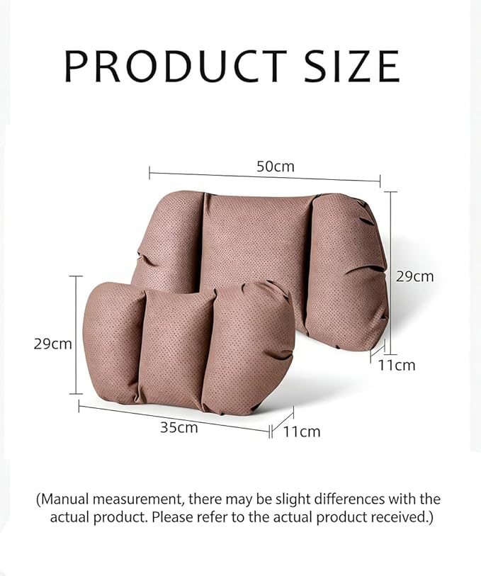 Car Neck Pillow & Lumbar Support for Suzuki Ertiga / XL7 2019-2026 Ergonomic Breathable Mesh Auto Seat Back Cushion Headrest,Black-Neck & Lumbar Set