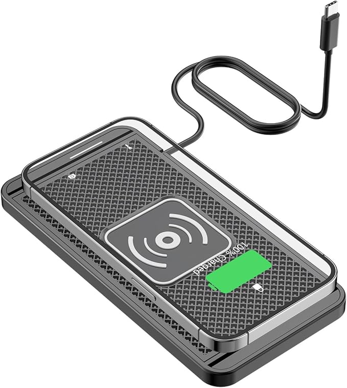 Wireless Charging Pad for Car for Maxure Outdoor Auto abdeckplane, 15W Fast Wireless Charger Mat Non-Slip Silicone Car Center Console Phone Charging Pad,A/15W-Type-c