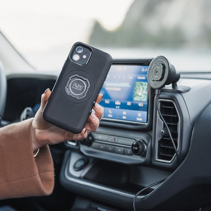 Quad Lock Adhesive Dashboard/Console Car Phone Holder Kit with MAG Wireless Charging Head V2 and MAG Phone Case for iPhone 12/12 Pro