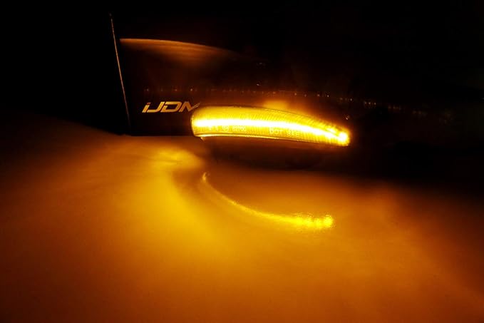 iJDMTOY Smoked Lens Dynamic Sequential Blink/Flow Full LED Outer Side Mirror Turn Signal Light Assembly Kit Compatible with Lexus is RC ES LS CT