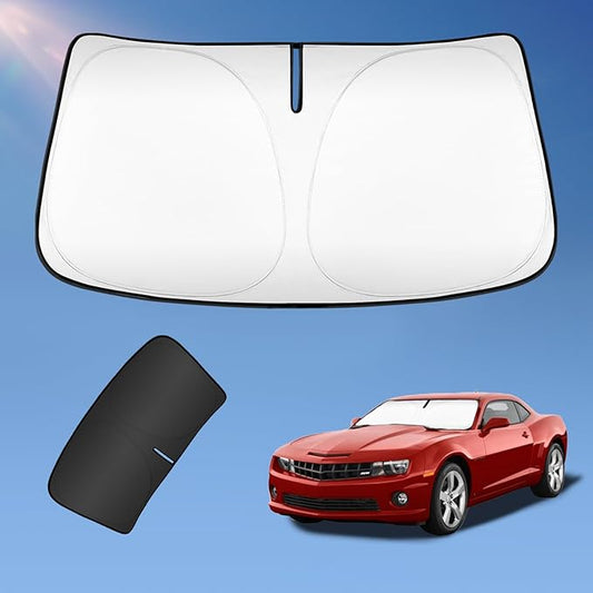Sun Shade Sunshade for Chevrolet Camaro Coupe 2016-2025 Windshield Cover, 4-Layers Sun Shield 250T Silver Coating Sun Visor for Chevy Camaro Coupe Window Shade Blocks UV Rays Car Accessories