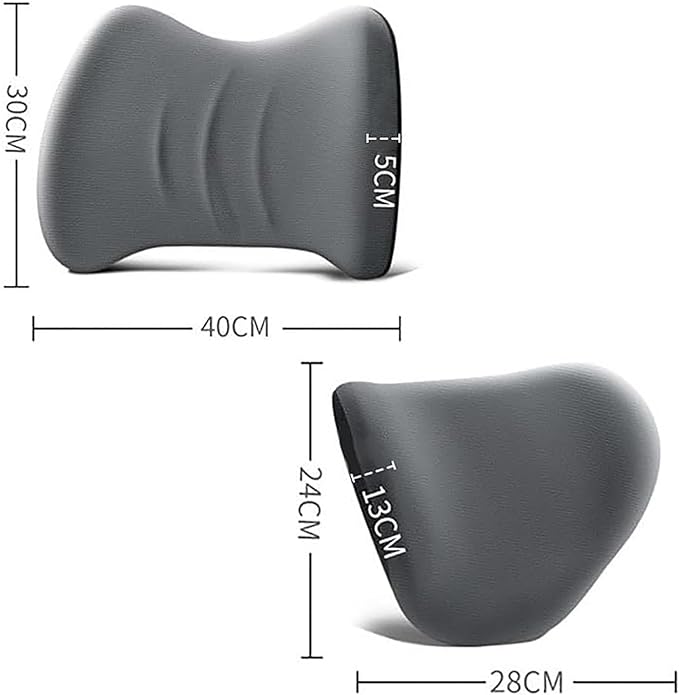 Car Headrest & Lumbar Support Cushion for Toyota RAV4 2012-2024, Ergonomic Car Seat Headrest Memory Foam Neck and Back Pillow Kit Breathable Removable for Driving Fatigue Relief,E/Orange