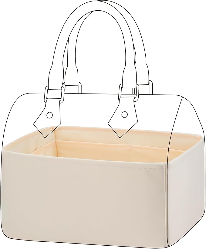 DGAZ Silk Purse Organizer Insert Fits LV Speedy 16/20/25/30/35/45 bags，Silky Smooth Bag Organizer，Luxury Handbag & Tote Shaper（Craie，SP35）