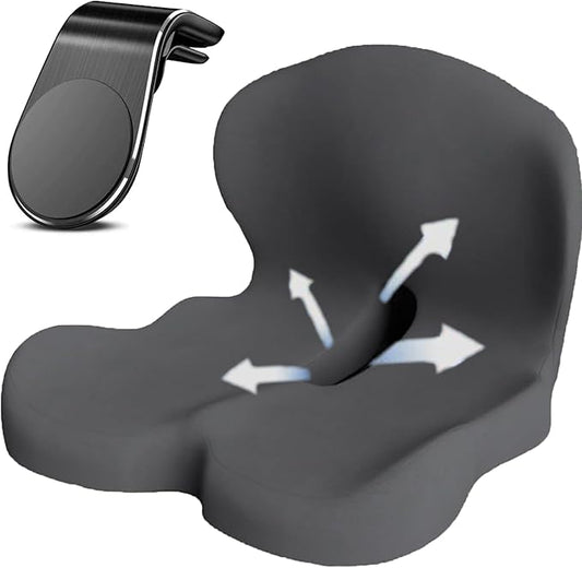 Back and Seat Cushion, Trucker Seat Cushions for Long Sitting, Car seat Cushion with Back Support, Seats Cushions for Lumbar Pain and Supporting The HIPS, Trucker Essentials (I)