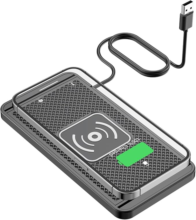 Wireless Charging Pad for Car for Honda Accord CF4 2004-2007-pr, 15W Fast Wireless Charger Mat Non-Slip Silicone Car Center Console Phone Charging Pad,B/15W-USB
