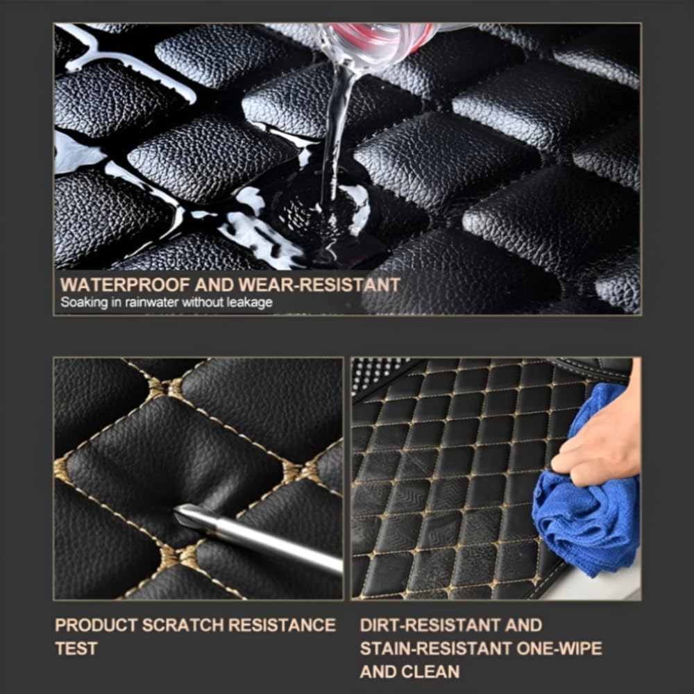 Add Personal Touch to Your Vehicle with IMEISH Customizable Logo Text Car Mats for 99% of vehiclesPads Protection Non-Slip Leather Floor Liners (Wine red)