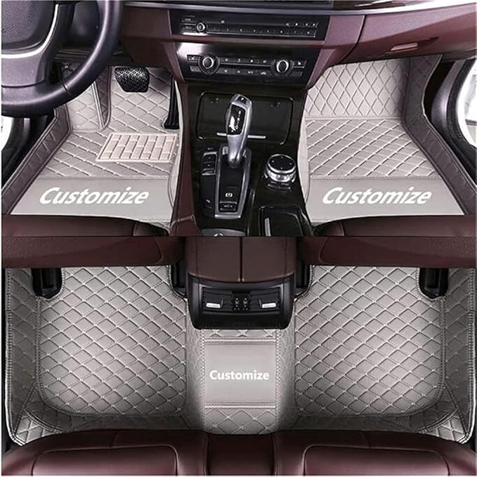 Custom Car Mats All Weather Fit Automotive Floor Mats PU Leather Protector Mat for Most Sedan, SUV, Truck Floor Mats (Gray)