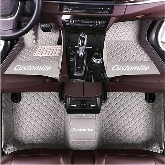 Custom Car Mats All Weather Fit Automotive Floor Mats PU Leather Protector Mat for Most Sedan, SUV, Truck Floor Mats (Gray)