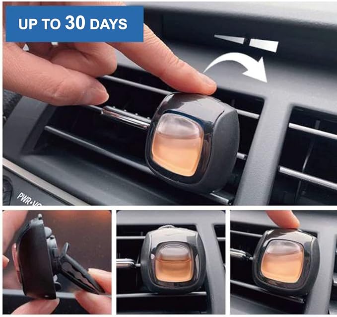 Air Fresheners Vent Clips, Essential Car Odor Eliminator, Perfect Scented Car Accessories, For Long Lasting Fragrance up to 30 days, 0.07 FL.OZ (Rose, 4 Packs)