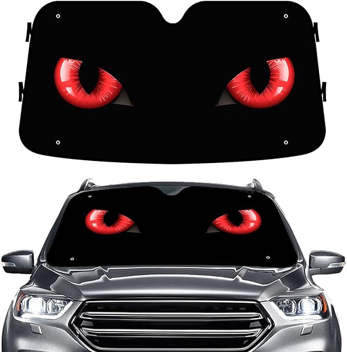 GENANY Horror Smile Cat Windshield Sun Shade for Car SUV Truck (53x17 Inches), Sun Shade Windshield, Shades for Front Windows, Protector Blocks UV, Car Decor