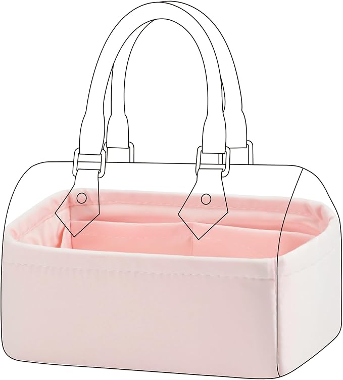 DGAZ Silk Purse Organizer Insert Fits LV Speedy 16/20/25/30/35/45 bags，Silky Smooth Bag Organizer，Luxury Handbag & Tote Shaper（Pink，SP16）