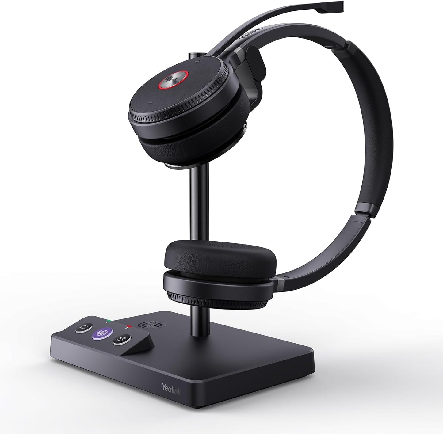 Yealink WH62 Dual Teams DECT Wireless Headset 525 ft Range, Work Headphones with 2X Noise Canceling Mic for IP Phone and Computer, Office Head Set with Call Control, Ringer,14 Hrs Talk Time