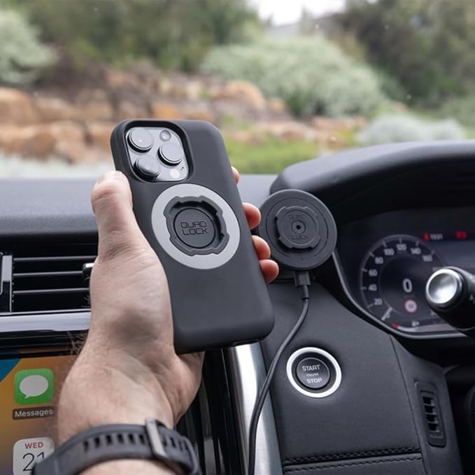 Quad Lock Adhesive Dashboard/Console Car Phone Holder Kit with MAG Wireless Charging Head V2 and MAG Phone Case for iPhone 17 Pro