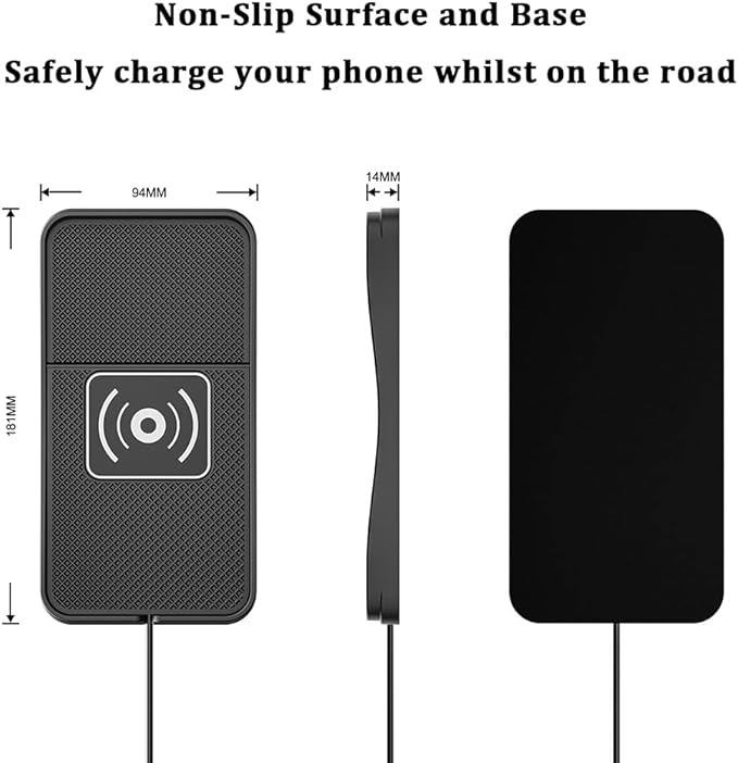 Car Wireless Charger Pad for Toyota Tacoma 2000-2025, Type-C/USB 20W Fast Wireless Car Charger Pad Non-Slip Cordless Charging Mat,B-30cm Cable USB Plug